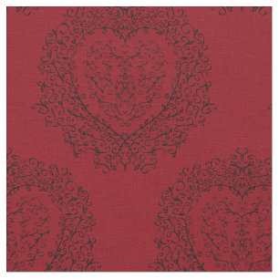 Tissu Coeur rouge gothique