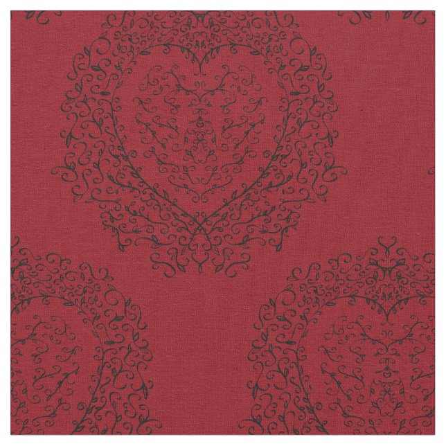 Tissu Coeur rouge gothique (Fermer)