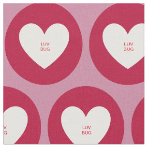 Tissu Coeur Rouge Luv Bug Fabric