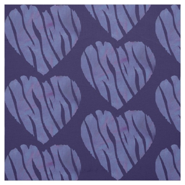Tissu Cœur Violet Imprimé Zèbre (Échantillon)