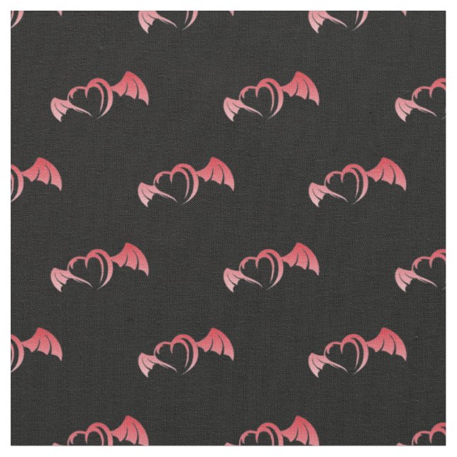 Tissu Coeur volant à pente rouge (Fermer)