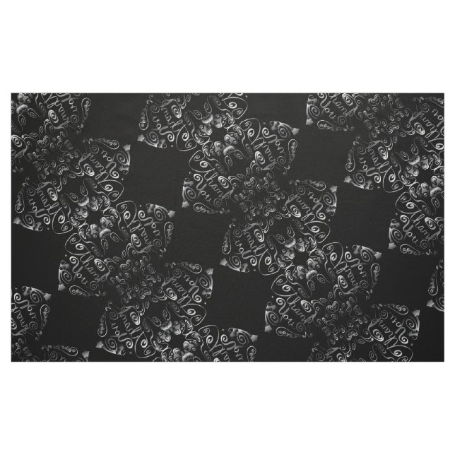 Tissu Coeurs à moteur "Merci" en vapeur (Fat Quarter)