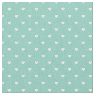 Tissu Coeurs à points Aqua Polka