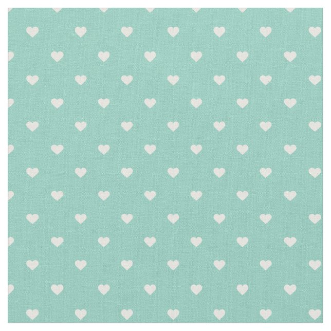 Tissu Coeurs à points Aqua Polka (Fermer)
