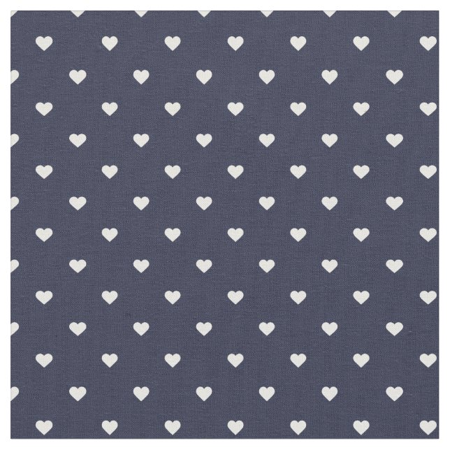 Tissu Coeurs à points Polka bleu marine (Fermer)
