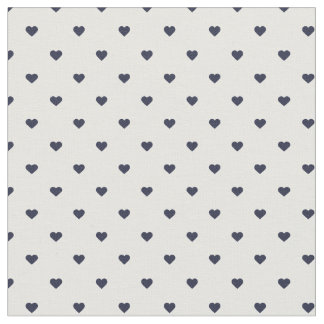 Tissu Coeurs à points Polka bleu marine