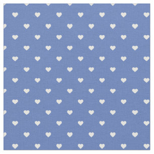 Tissu Coeurs à points Polka Bleus
