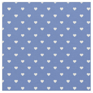 Tissu Coeurs à points Polka Bleus