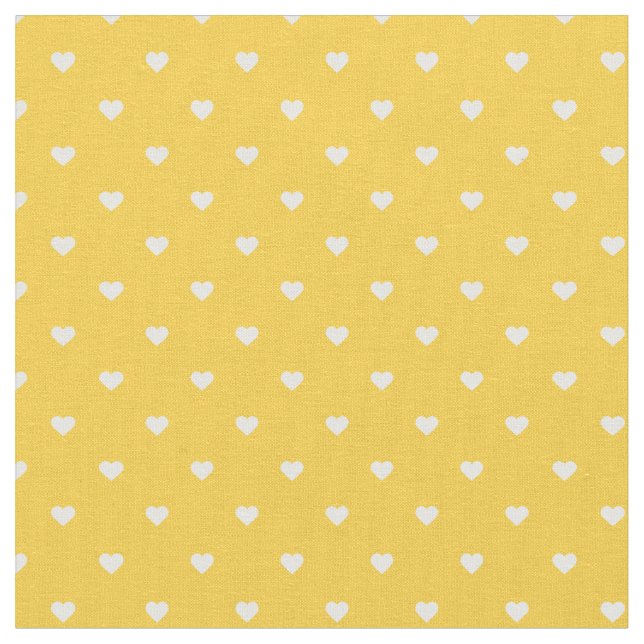 Tissu Coeurs à points Polka Jaune (Fermer)
