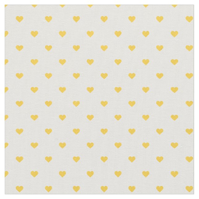 Tissu Coeurs à points Polka Jaune (Fermer)