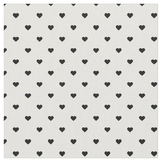 Tissu Coeurs à points Polka noirs et blancs (Fermer)