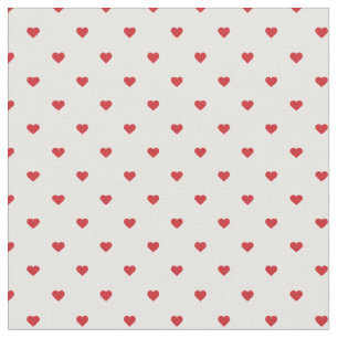 Tissu Coeurs à points Polka rouges