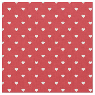 Tissu Coeurs à points Polka rouges