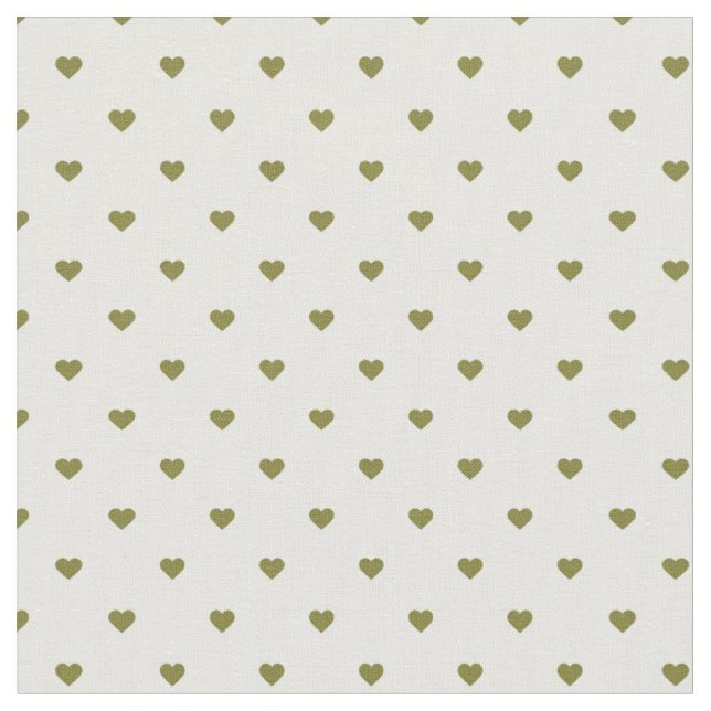 Tissu Cœurs à pois vert olive (Fermer)