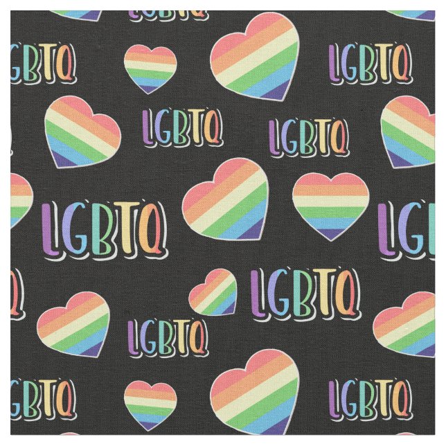 Tissu Coeurs arc-en-ciel LGBTQ (Fermer)