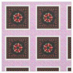 Tissu Coeurs blancs de l'amour rose peigné coton