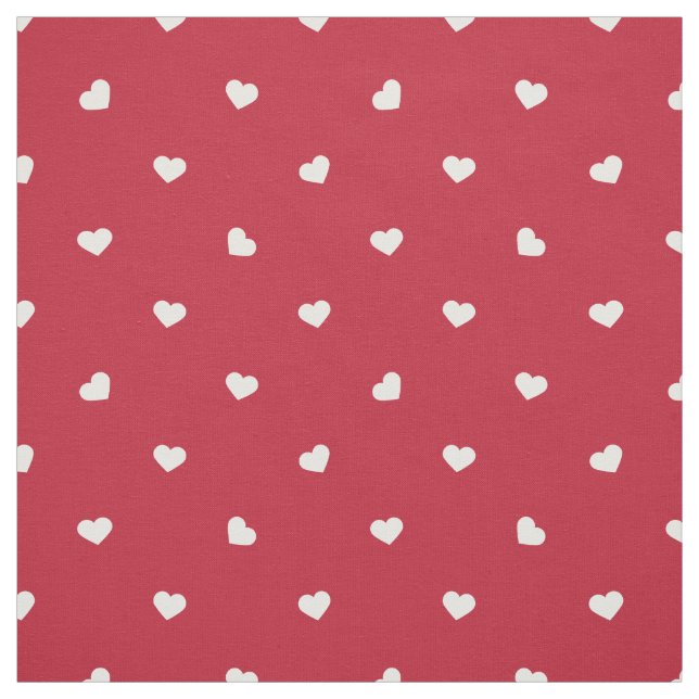 Tissu Coeurs blancs sur rouge (Échantillon)