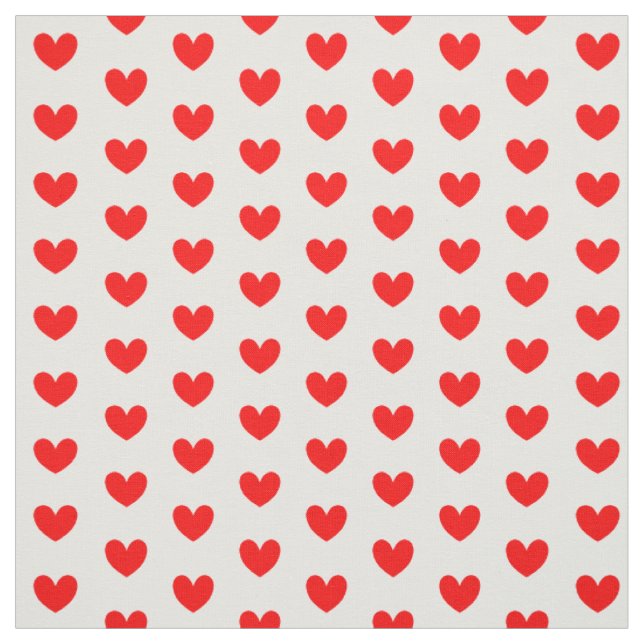 Tissu Coeurs d'amour blanc rouge à motifs (Échantillon)