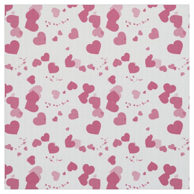 Tissu Coeurs d'amour roses (Échantillon)