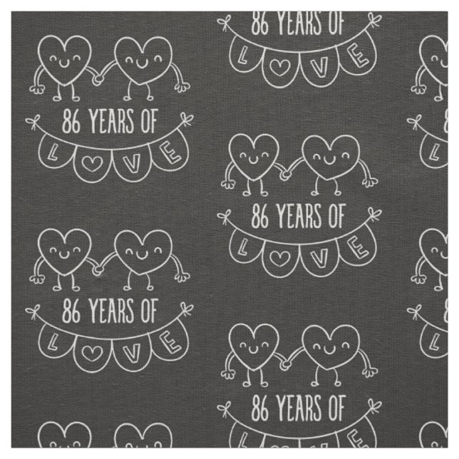 Tissu Coeurs de calèche-cadeaux du 86e anniversaire (Échantillon)