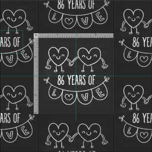 Tissu Coeurs de calèche-cadeaux du 86e anniversaire