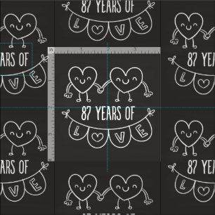 Tissu Coeurs de calèche-cadeaux du 87e anniversaire