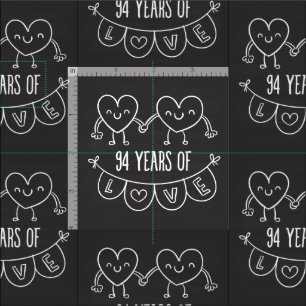 Tissu Coeurs de calèche-cadeaux du 94e anniversaire