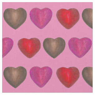 Tissu Coeurs de chocolat Bonbons Saint Valentin Rouge ro