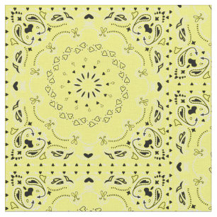 Tissu coeurs de cowgirl à bandana jaune