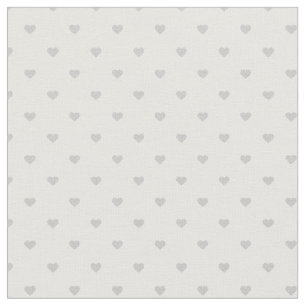 Tissu Coeurs de point de Polka gris