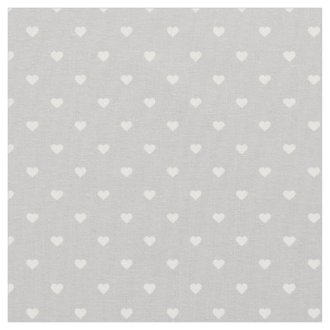 Tissu Coeurs de point de Polka gris (Fermer)
