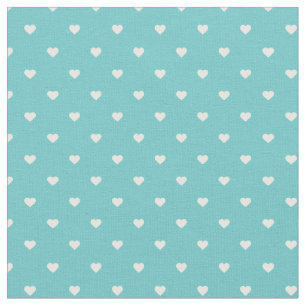 Tissu Coeurs de point Polka Turquoise