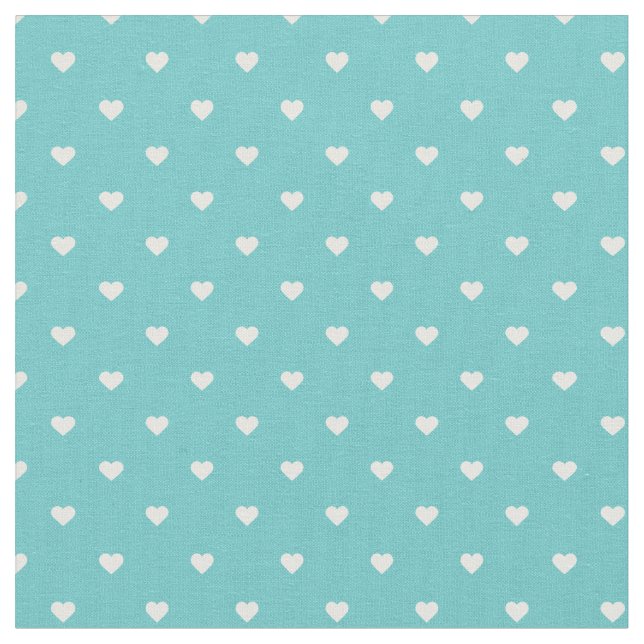 Tissu Coeurs de point Polka Turquoise (Fermer)