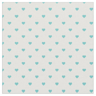 Tissu Coeurs de point Polka Turquoise