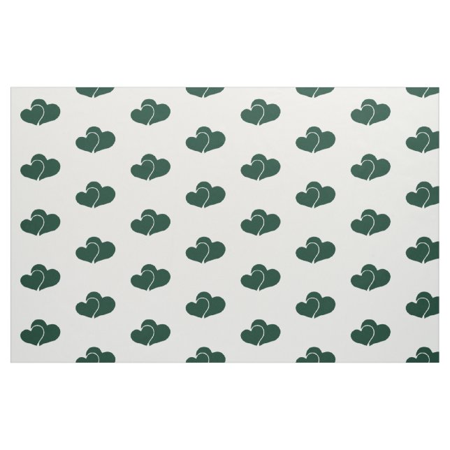 Tissu Cœurs Doubles Vert Foncé (Yard)