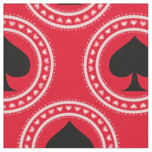 Tissu Coeurs du cercle Espèce noire Thunder_Cove