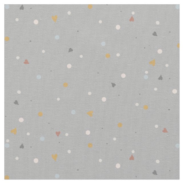 Tissu Coeurs gris doré et muet gris foncé et points Nour (Fermer)