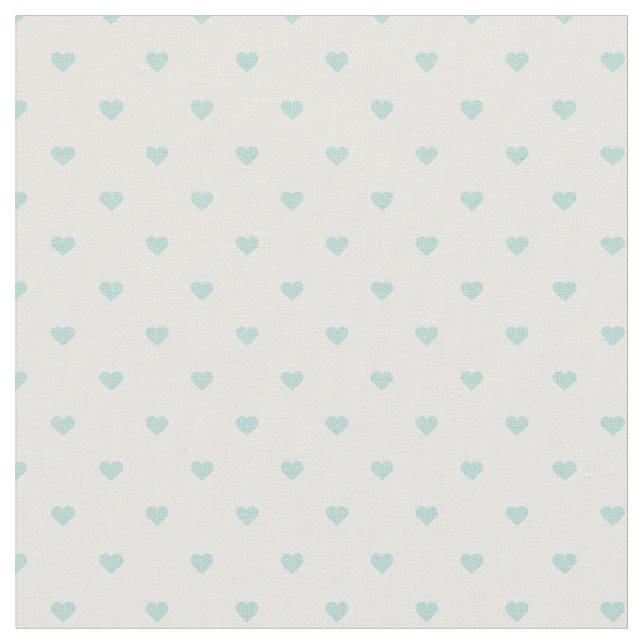 Tissu Coeurs Point Polka Mint (Fermer)