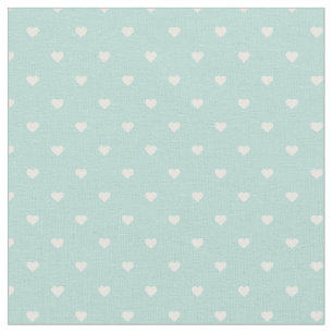 Tissu Coeurs Point Polka Mint