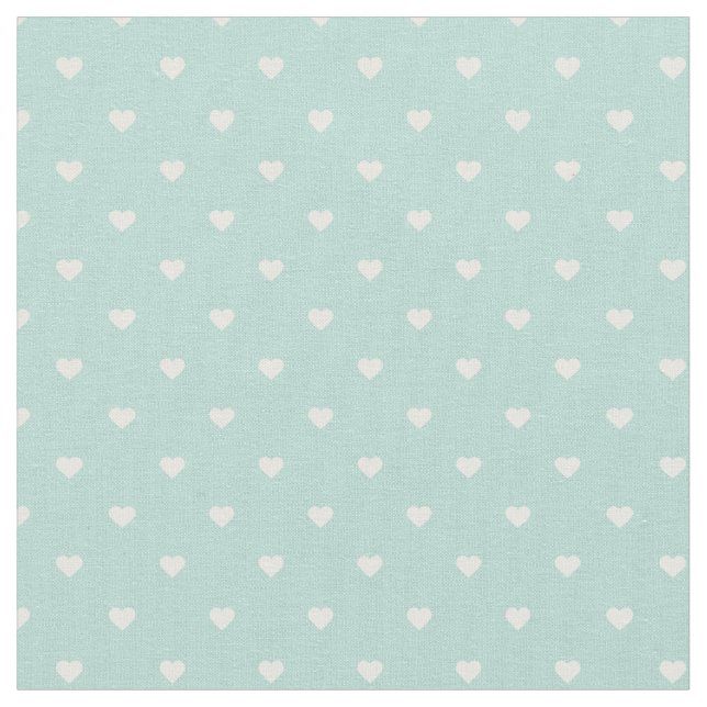 Tissu Coeurs Point Polka Mint (Fermer)