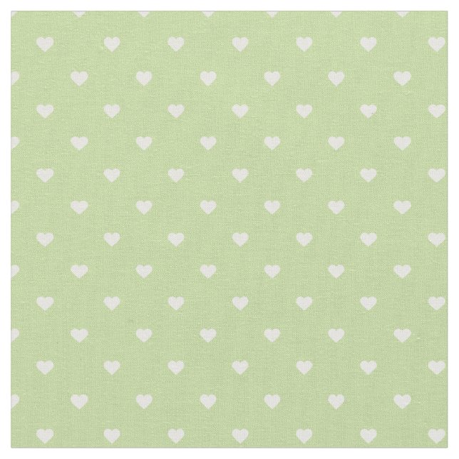 Tissu Coeurs Point Polka Vert Mint (Fermer)
