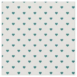 Tissu Coeurs pointes Polka Turquoises foncés