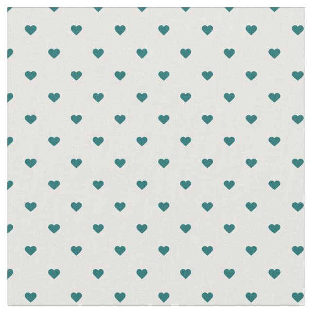 Tissu Coeurs pointes Polka Turquoises foncés (Fermer)