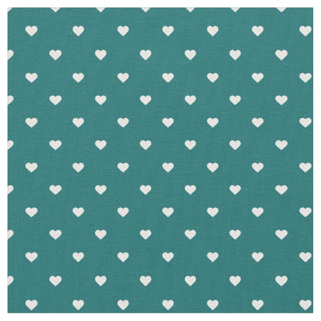 Tissu Coeurs pointes Polka Turquoises foncés (Fermer)