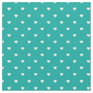 Tissu Cœurs pois turquoise