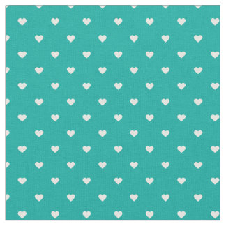 Tissu Cœurs pois turquoise