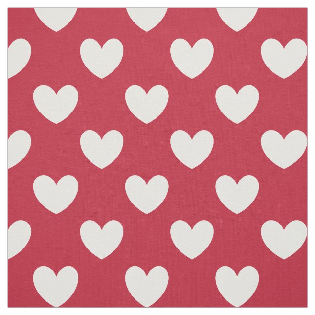 Tissu Coeurs polka blancs et rouges (Échantillon)