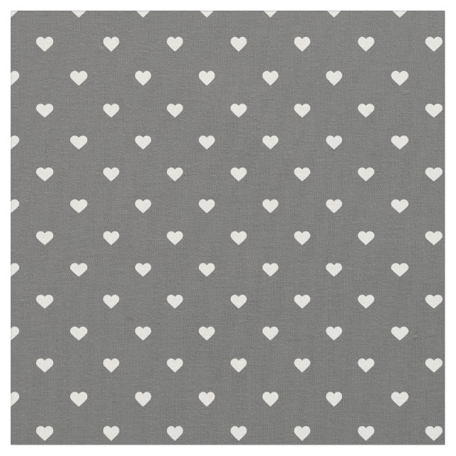 Tissu Coeurs Pots de Polka Gris Charbon (Fermer)