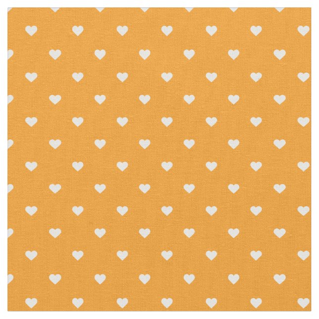 Tissu Coeurs Pots Orange Polka (Fermer)