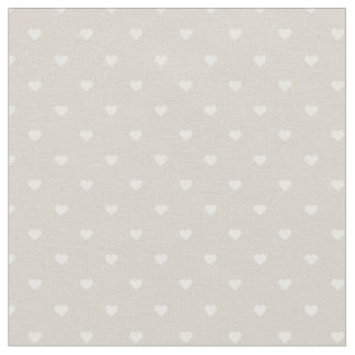 Tissu Coeurs Pots Polka Beige Lin